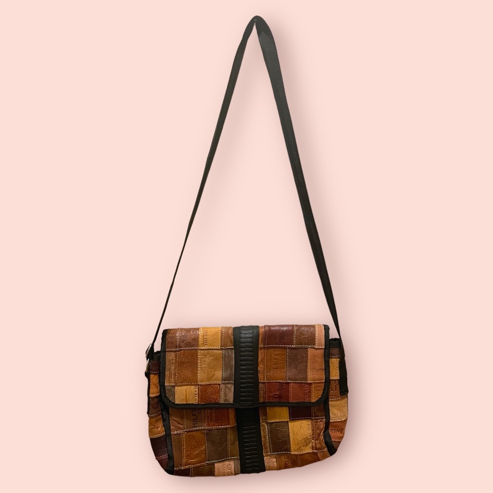 Unique Leather Patchwork Laptop Satchel